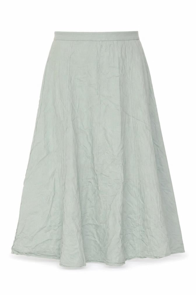 Marks and Spencer Womens Green Viscose Swing Skirt Size 12 Zip