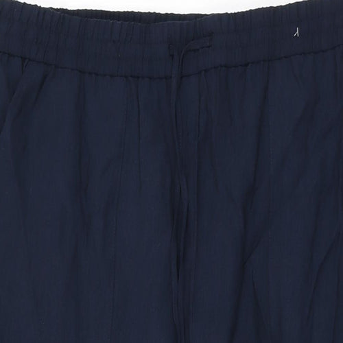 Marks and Spencer Womens Blue Lyocell Trousers Size 22 L24 in Regular Drawstring