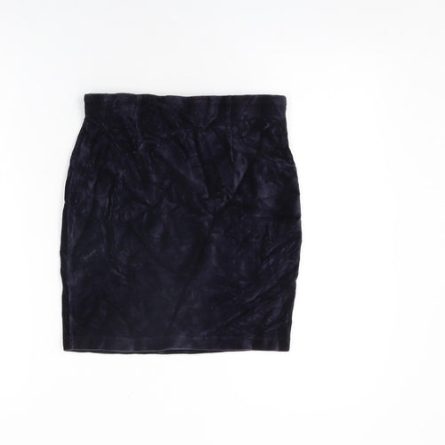 Warehouse Womens Blue Cotton Mini Skirt Size 12