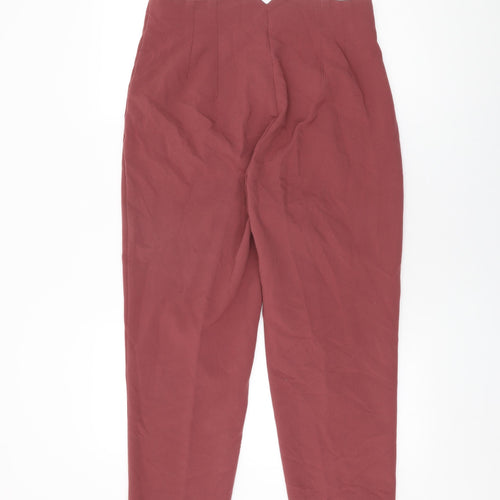 Zara Womens Pink Viscose Trousers Size L L26.5 in Regular Zip