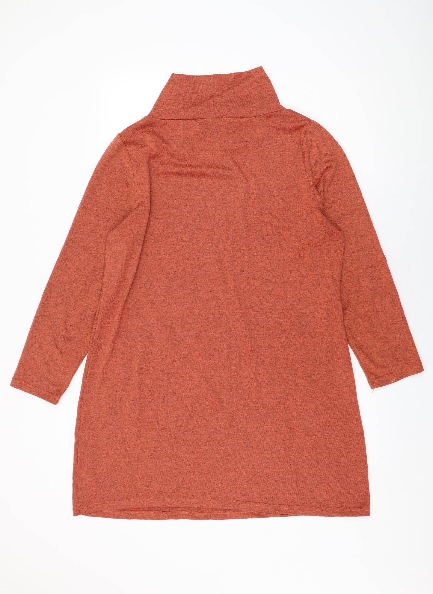 Alice Collins Womens Orange Polyester Shift Size 16 High Neck Pullover