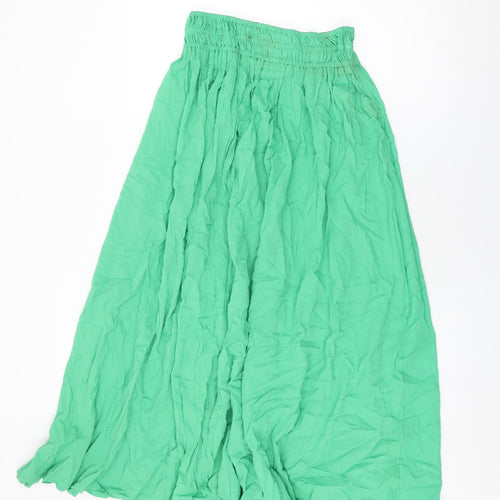 Marks and Spencer Womens Green Cotton Swing Skirt Size 10