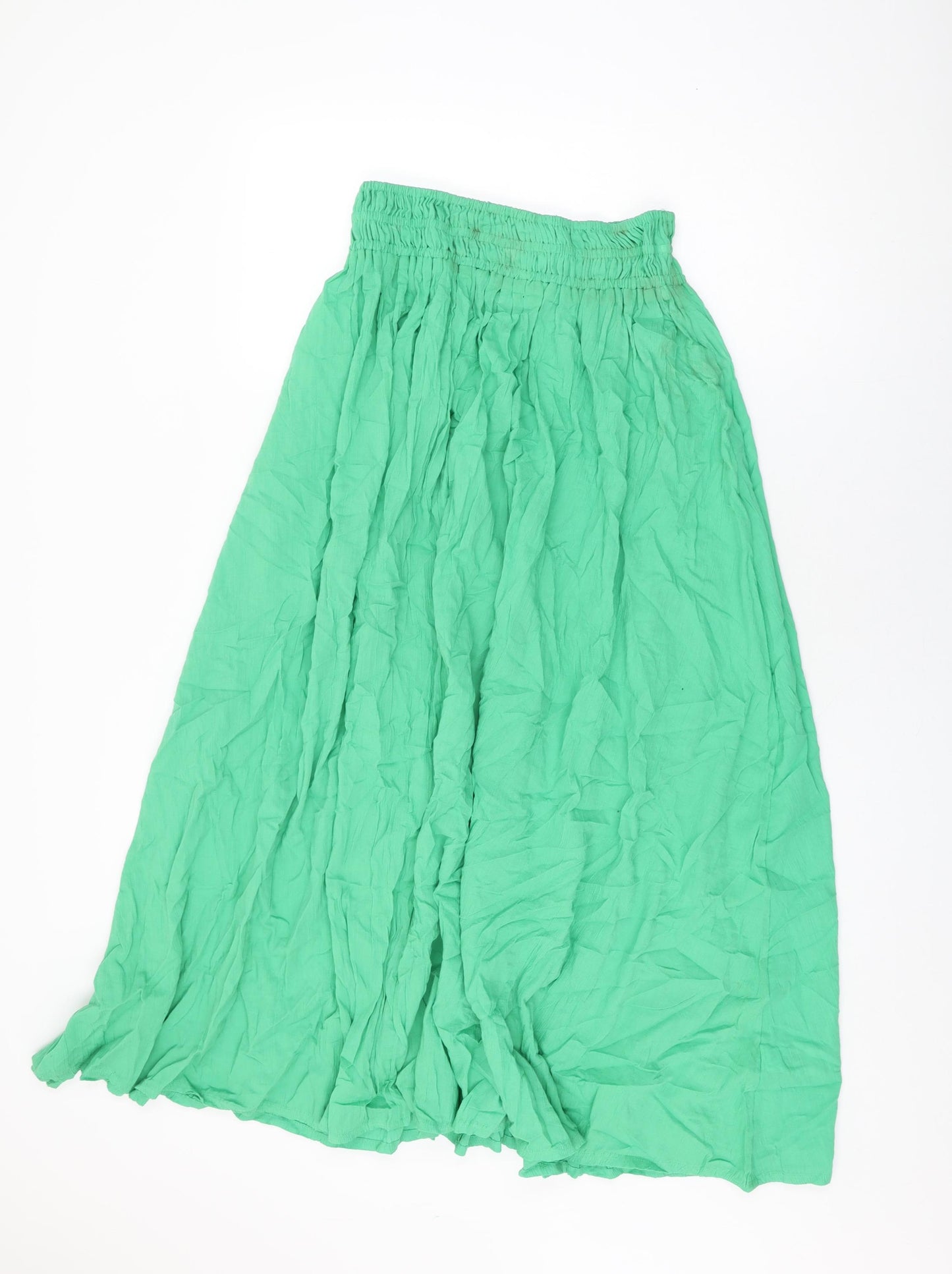 Marks and Spencer Womens Green Cotton Swing Skirt Size 10