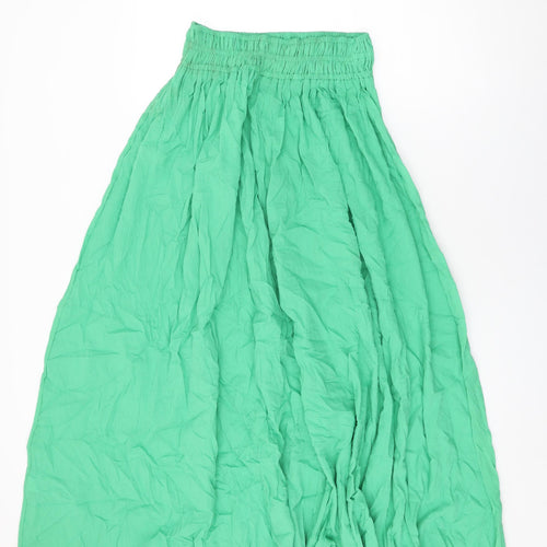 Marks and Spencer Womens Green Cotton Swing Skirt Size 10