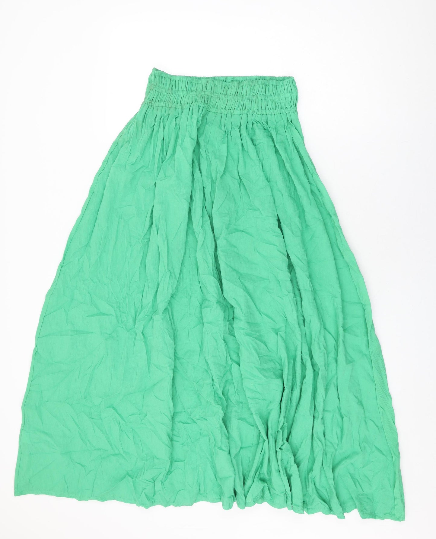 Marks and Spencer Womens Green Cotton Swing Skirt Size 10