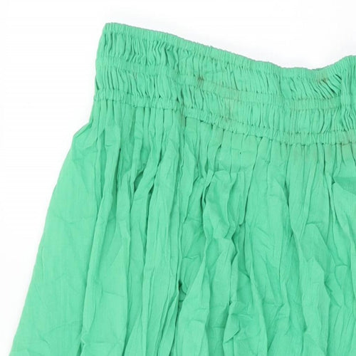 Marks and Spencer Womens Green Cotton Swing Skirt Size 10