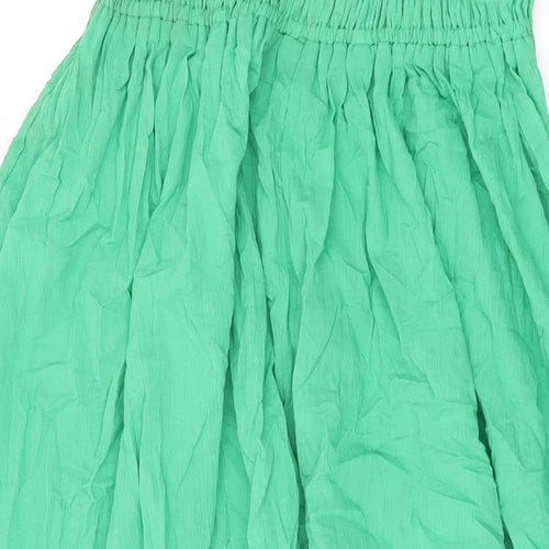 Marks and Spencer Womens Green Cotton Swing Skirt Size 10