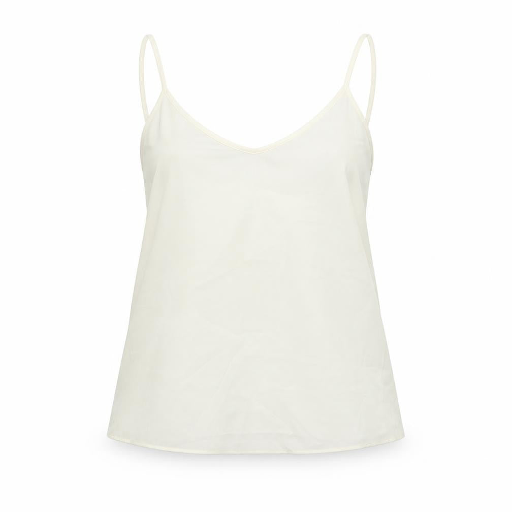 Topshop Womens White Polyester Camisole T-Shirt Size 6 Round Neck