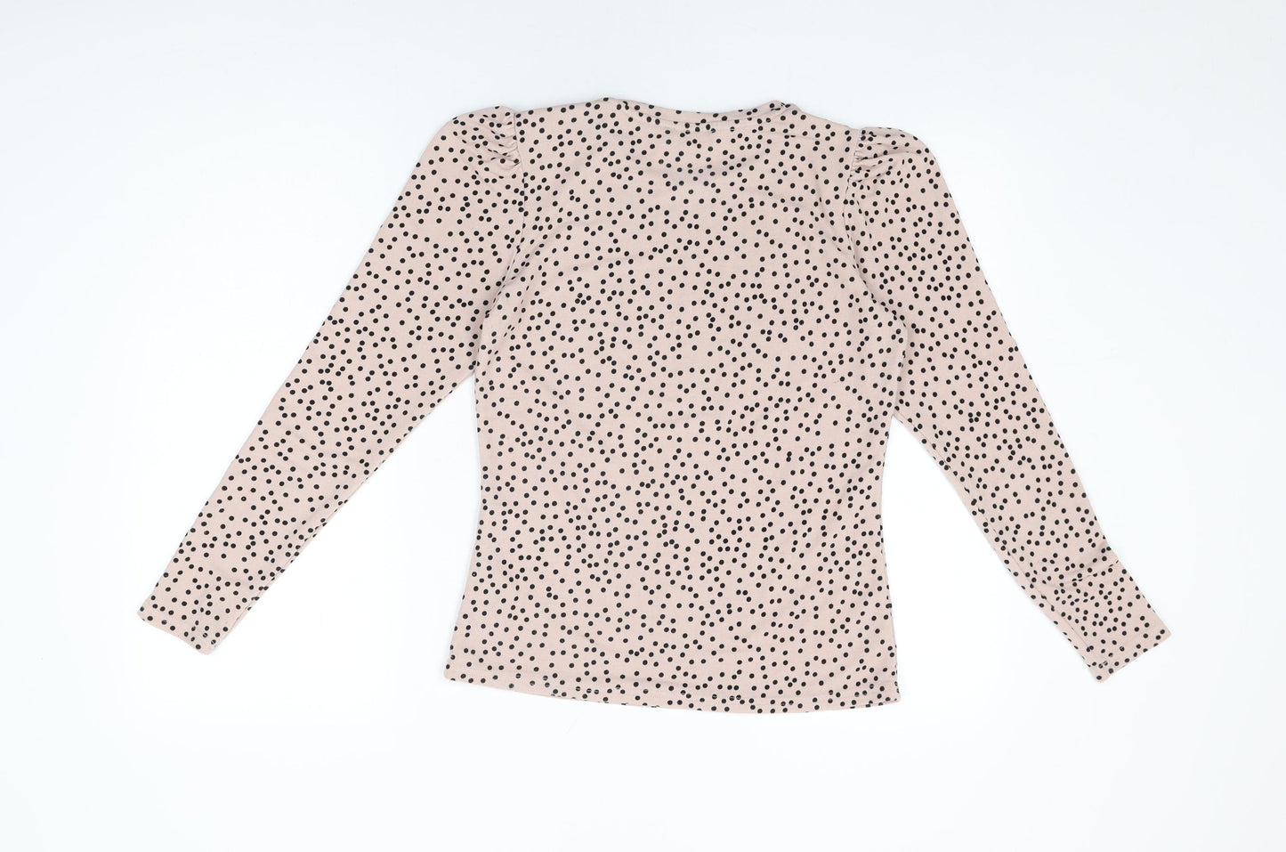 Warehouse Womens Pink Polka Dot Polyester Basic T-Shirt Size 10 Round Neck