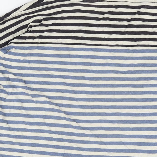 NEXT Womens Blue Striped Cotton Basic T-Shirt Size 8 Round Neck