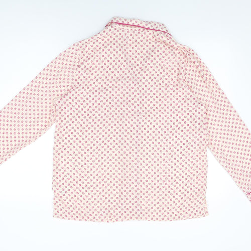 Marks and Spencer Womens Pink Floral Polyester Top Pyjama Top Size 14 Button