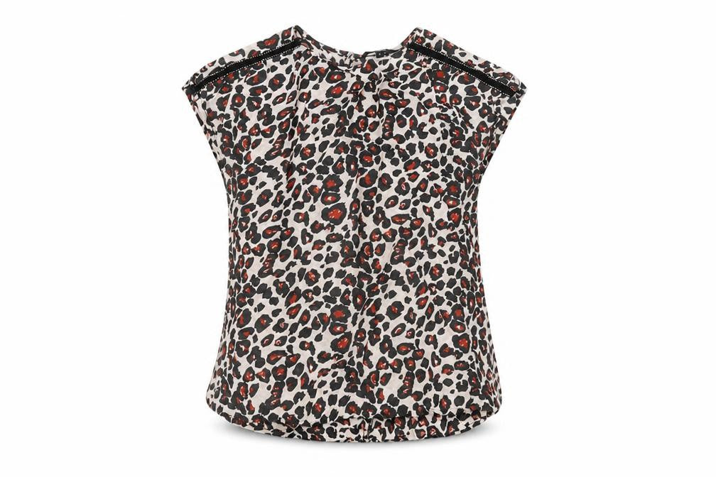 Front view of Next women’s white animal print polyester basic t-shirt, size UK 8, round neck