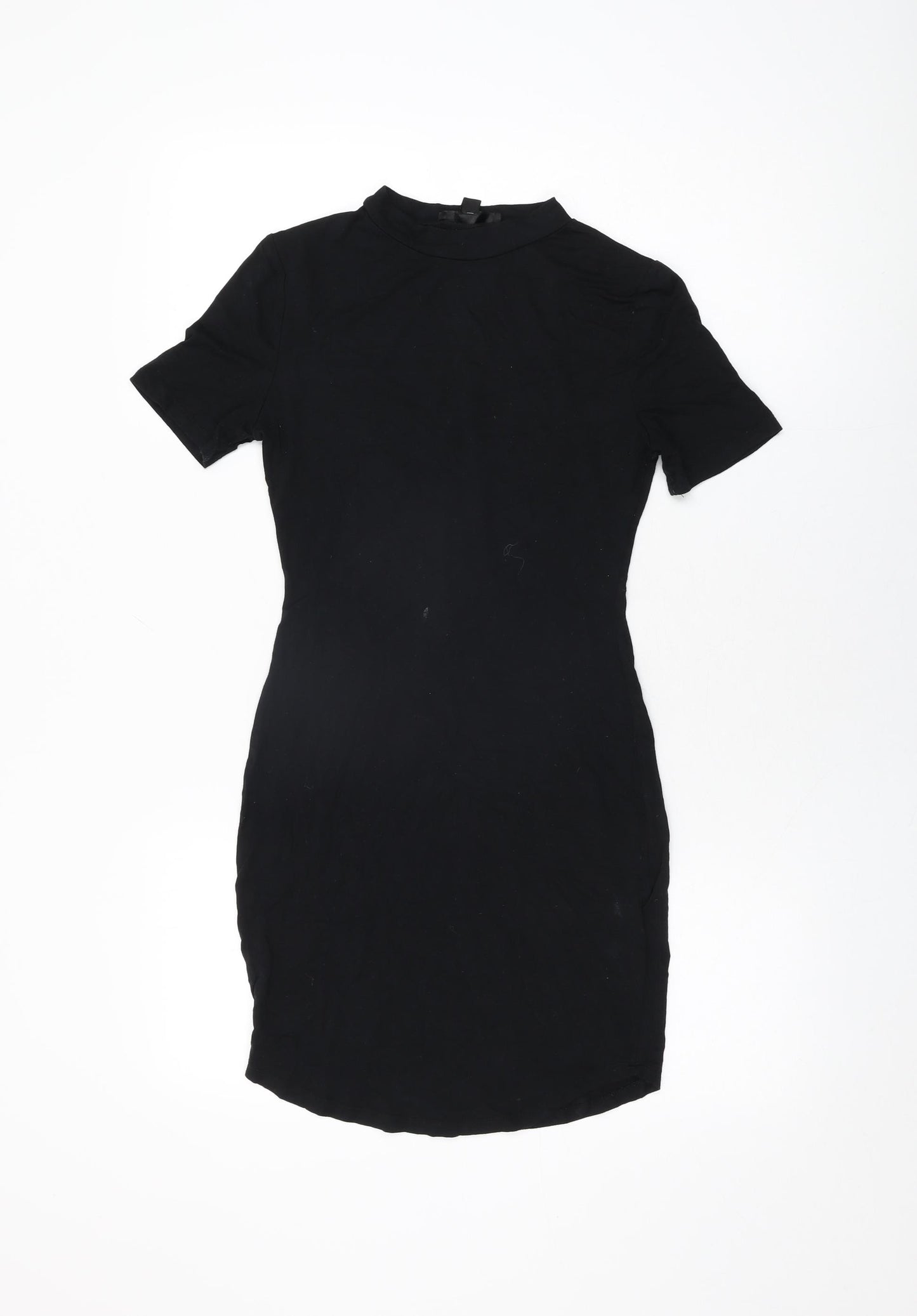 Missguided Womens Black Viscose Bodycon Size 8 Round Neck Pullover