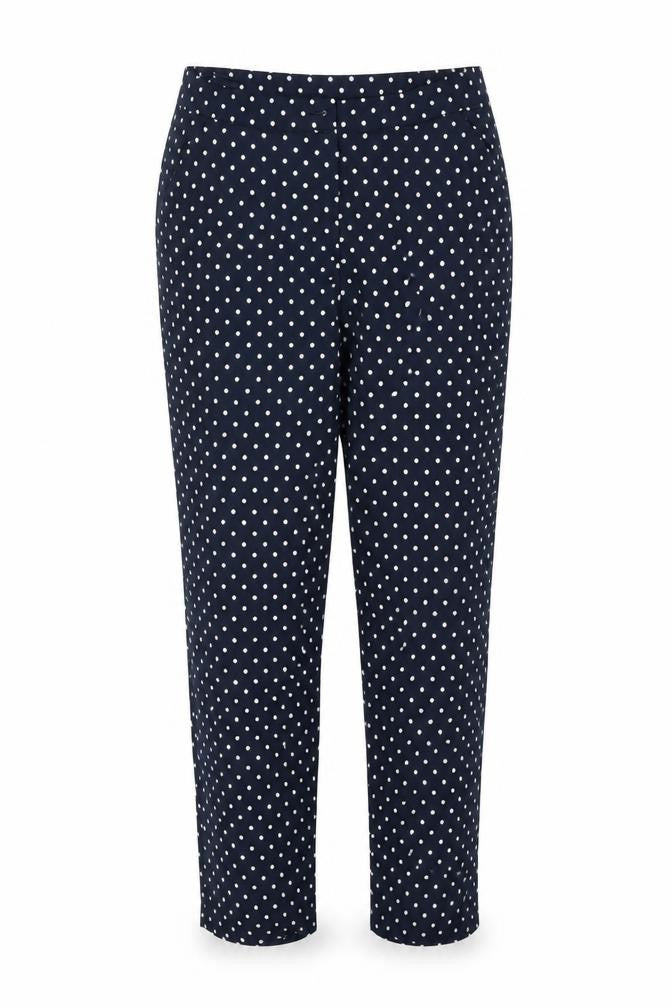 Miss Selfridge Womens Blue Polka Dot Polyester Trousers Size 10 L25 in Regular Zip