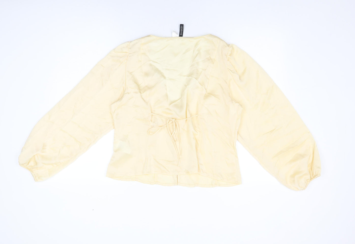 H&M Womens Ivory Polyester Basic Blouse Size L V-Neck