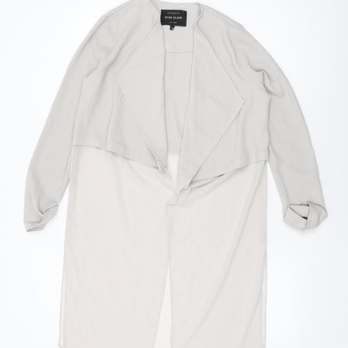 River Island Womens Grey Jacket Size 8 - Waterfall Design
