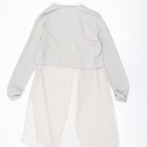 River Island Womens Grey Jacket Size 8 - Waterfall Design