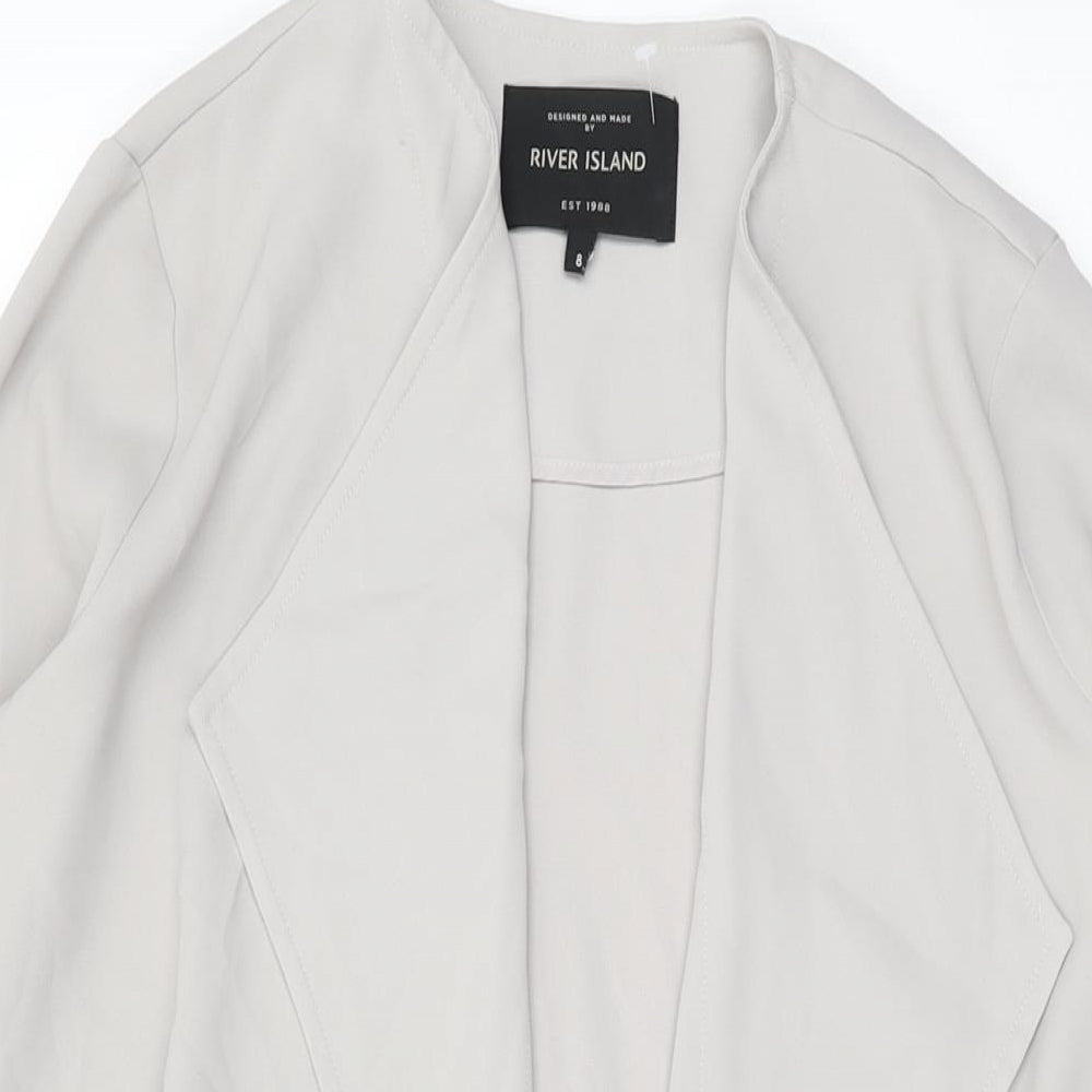 River Island Womens Grey Jacket Size 8 - Waterfall Design