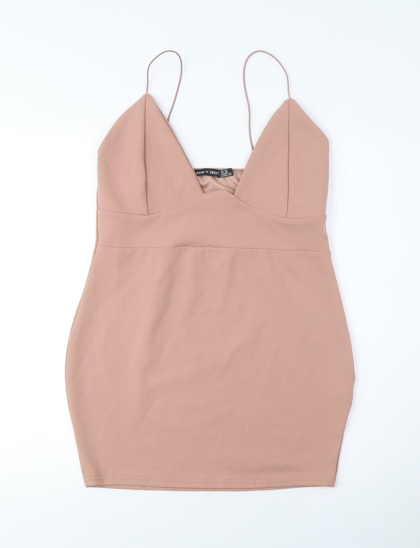 Saw It First Women's Brown Mini Slip Dress, Size 18