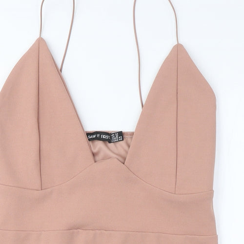 Saw It First Women's Brown Mini Slip Dress, Size 18
