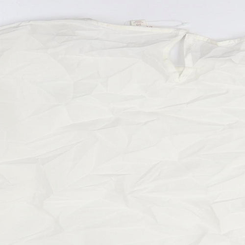 Women's Ivory Embroidered Blouse, Balloon Sleeves, Size 20