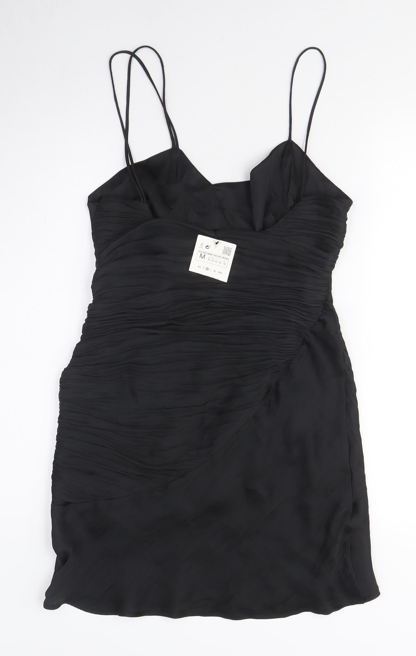 Elegant Black Sleeveless Slip Dress - Women's M