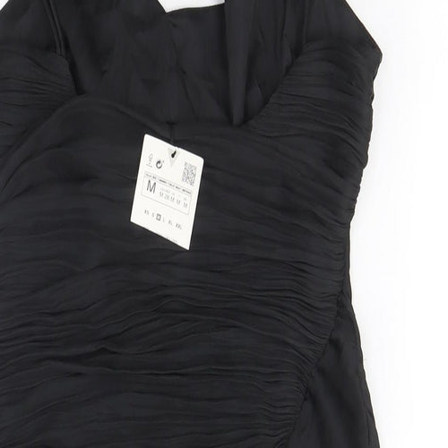 Elegant Black Sleeveless Slip Dress - Women's M