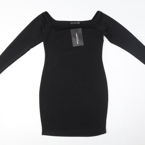 PrettyLittleThing Women's Black Bodycon Dress Size 12