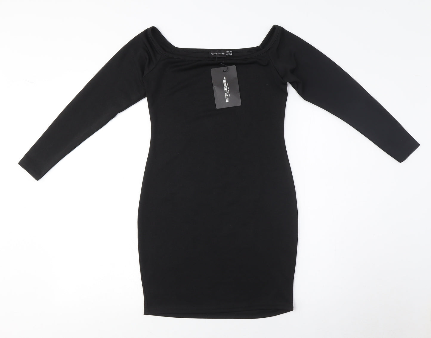 PrettyLittleThing Women's Black Bodycon Dress Size 12