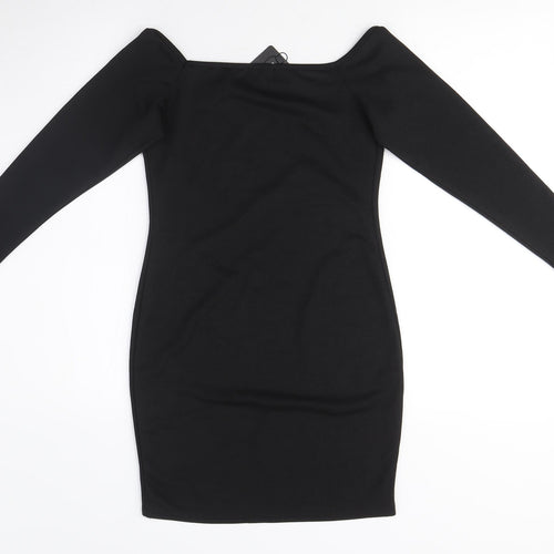 PrettyLittleThing Women's Black Bodycon Dress Size 12