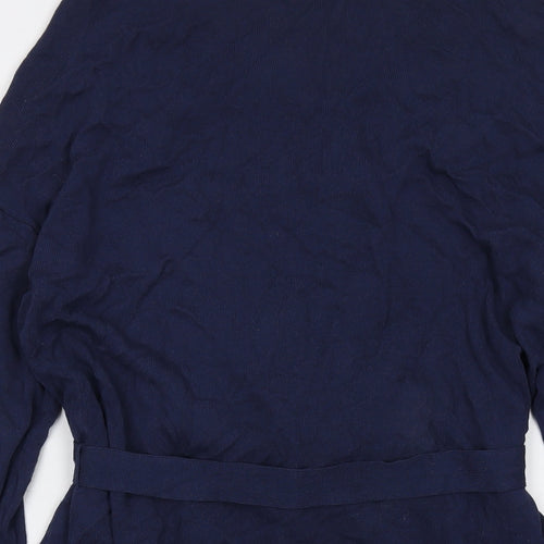 Max Mara Womens Blue V-Neck Viscose Cardigan Jumper Size XL