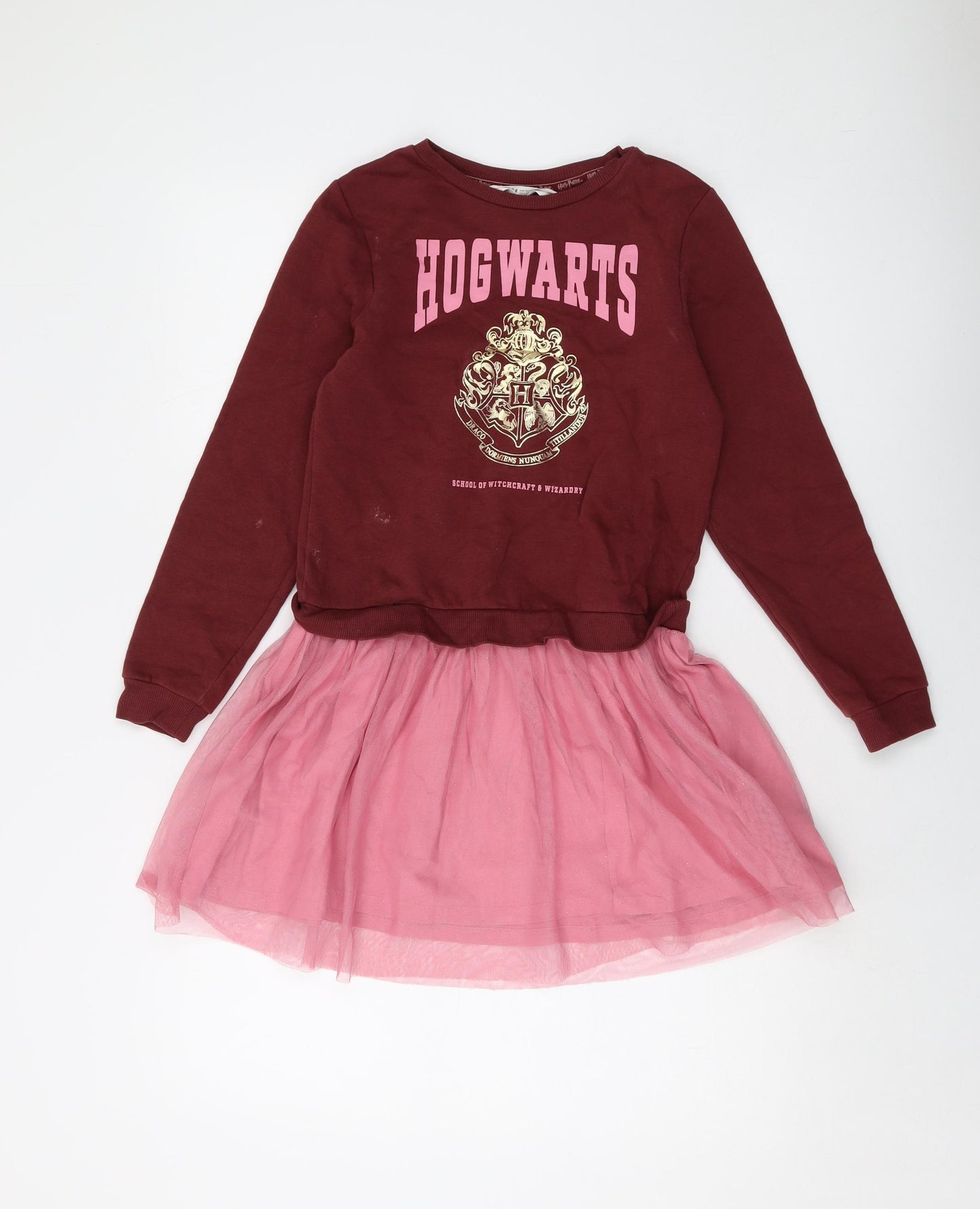 Harry Potter Girls Red Cotton A-Line Size 9-10 Years Crew Neck Pullover