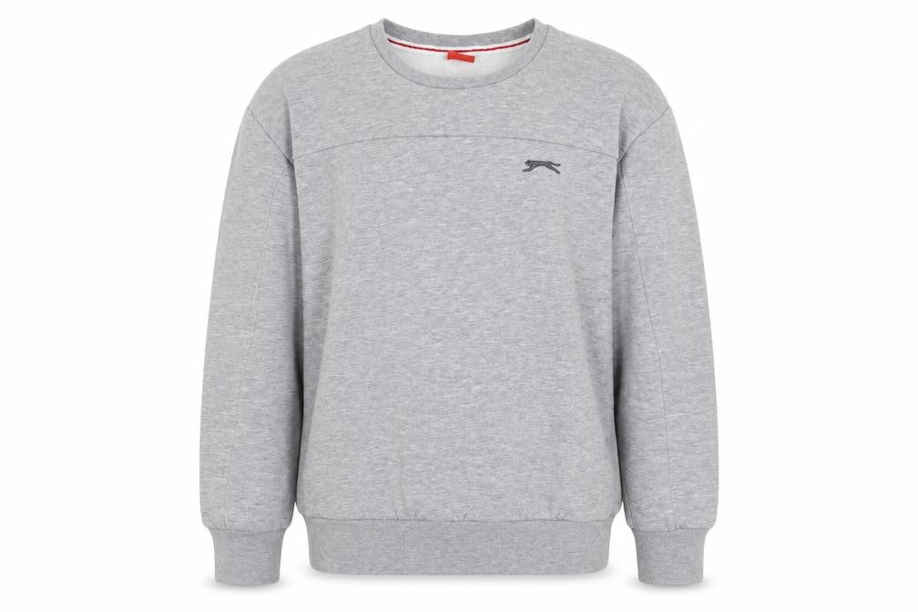 Front view of Slazenger boys’ grey polyester pullover sweatshirt, size 13, years pullover