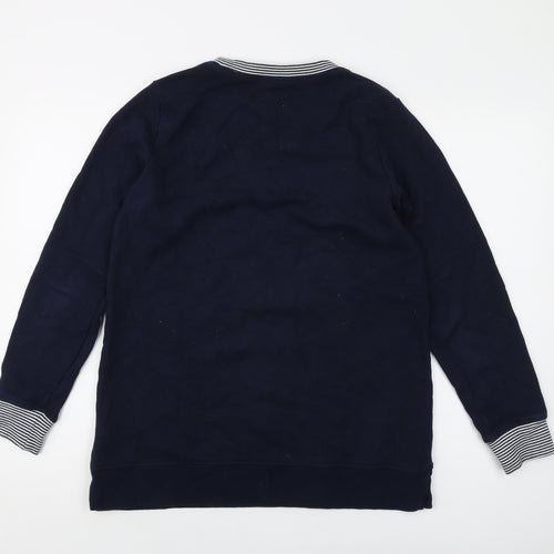 Lands' End Womens Blue Cotton Pullover Sweatshirt Size S Pullover