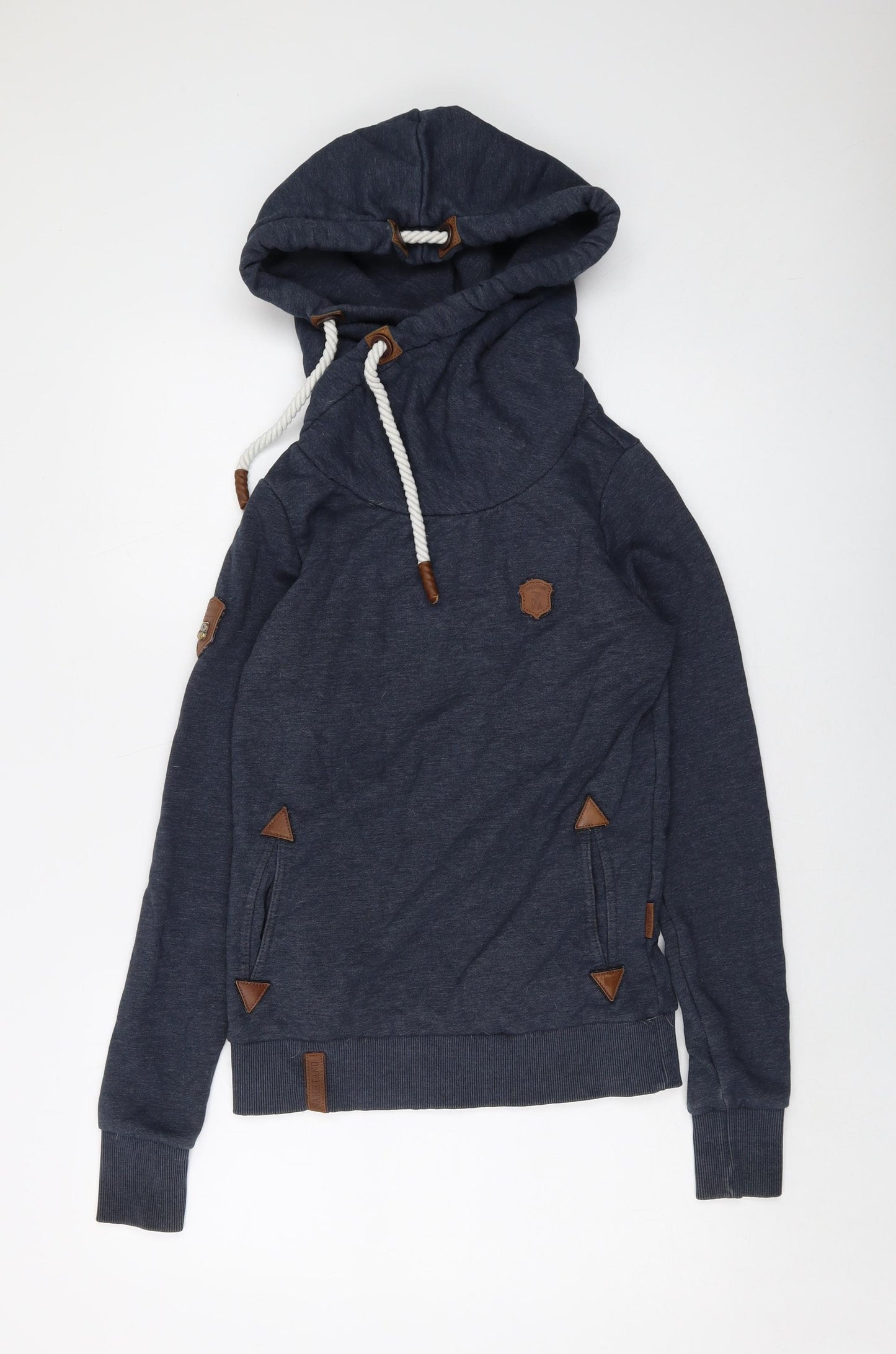 Naketano Womens Blue Cotton Pullover Hoodie Size S Pullover