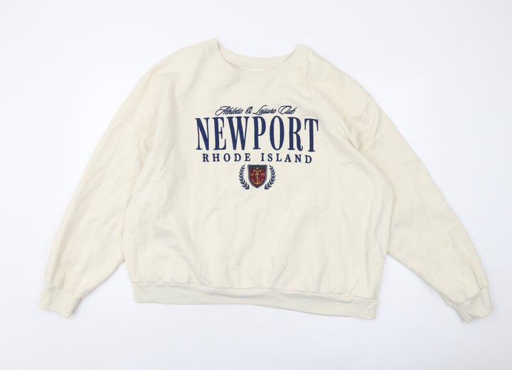 Hollister Mens Beige Cotton Pullover Sweatshirt Size XL