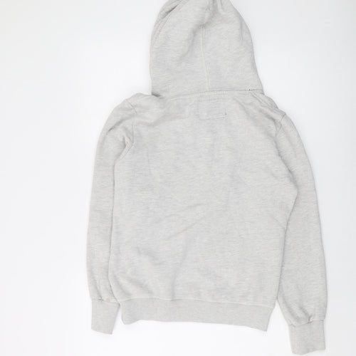Superdry Womens Grey Cotton Pullover Hoodie Size 10 Pullover