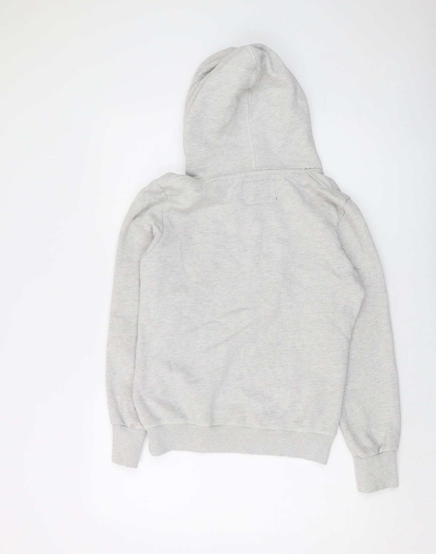 Superdry Womens Grey Cotton Pullover Hoodie Size 10 Pullover