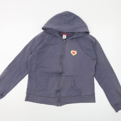 Levi's Womens Grey Cotton Full Zip Hoodie Size L Zip
