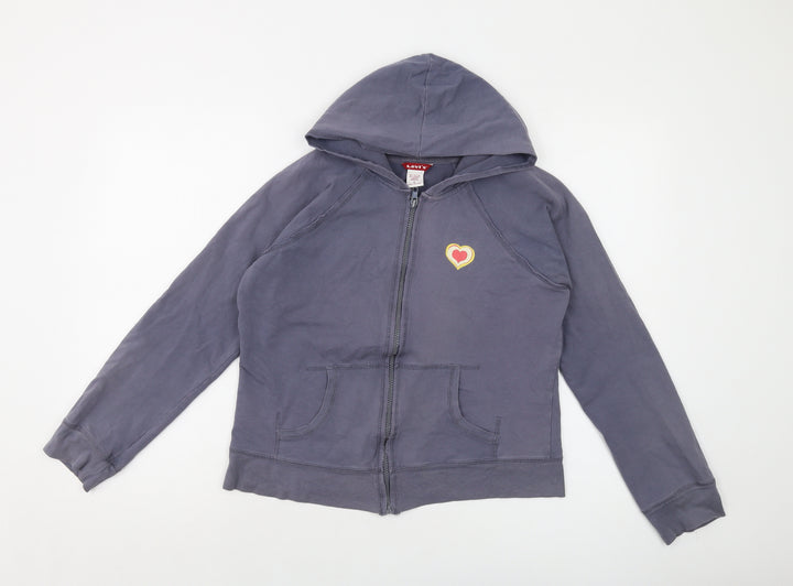 Levi's Womens Grey Cotton Full Zip Hoodie Size L Zip