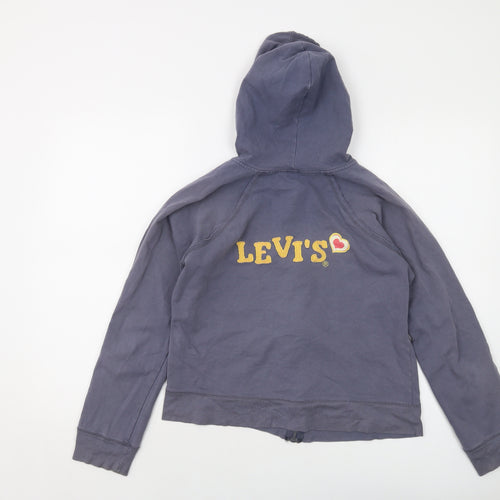 Levi's Womens Grey Cotton Full Zip Hoodie Size L Zip