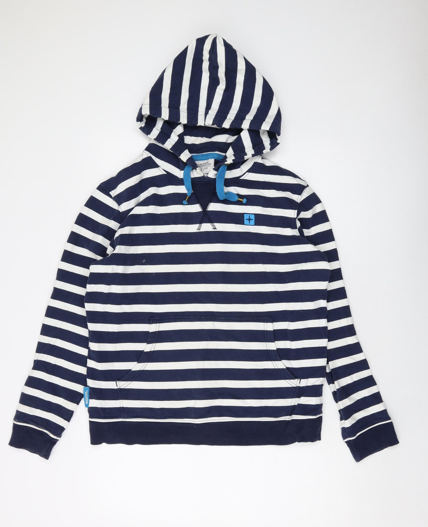 Mountain Warehouse Womens Blue Striped Cotton Pullover Hoodie Size 14 Pullover
