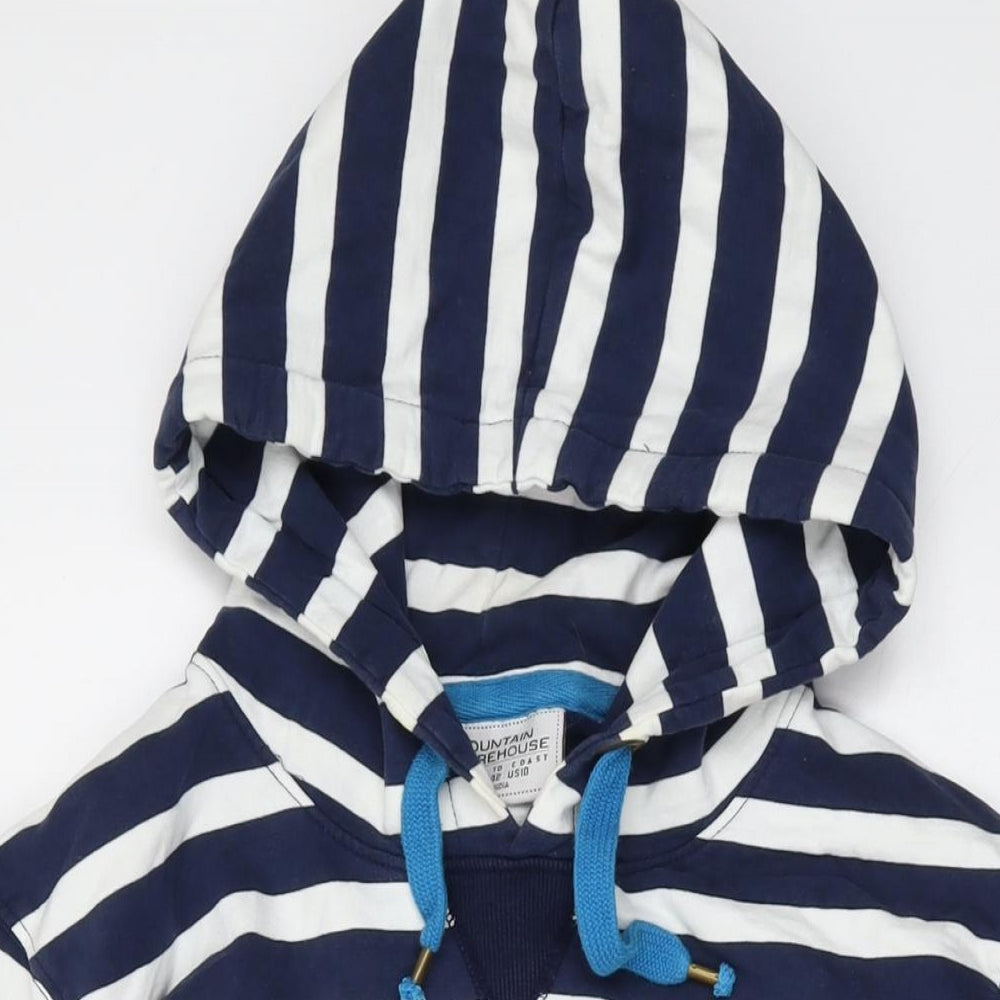 Mountain Warehouse Womens Blue Striped Cotton Pullover Hoodie Size 14 Pullover