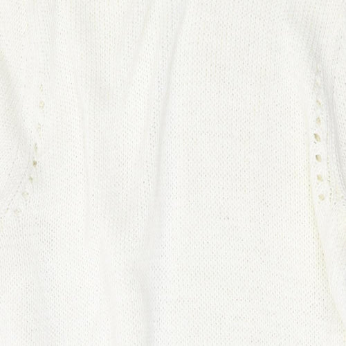 Planet Womens Ivory V-Neck Acrylic Cardigan Jumper Size XL