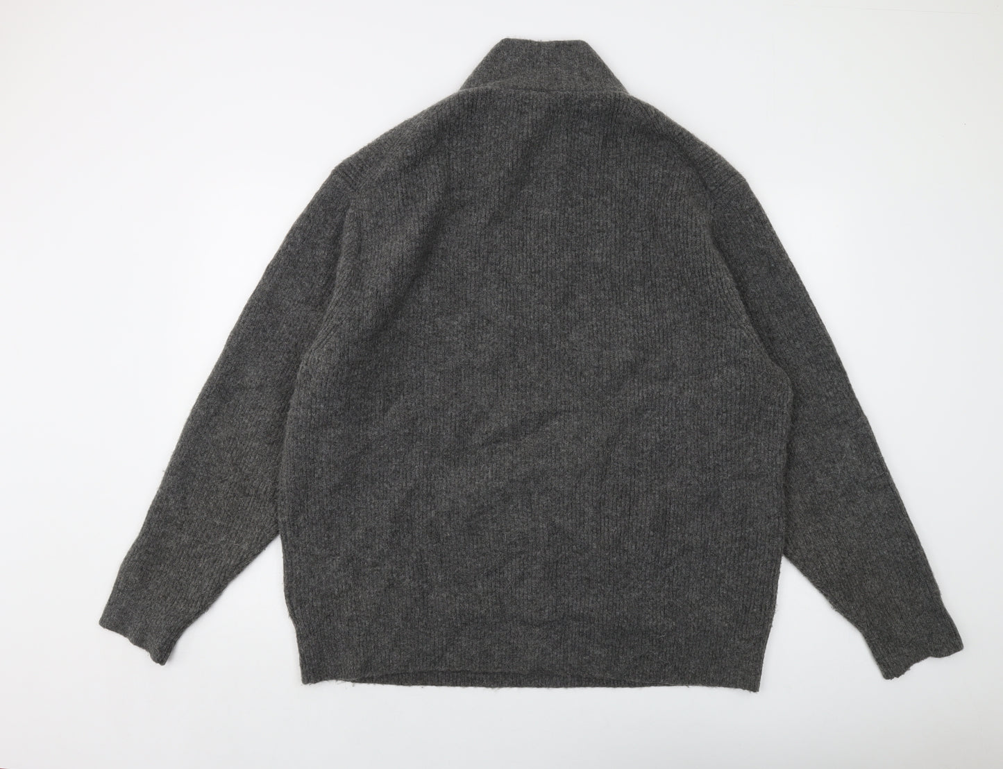 Uniqlo Mens Grey Mock Neck Acrylic Pullover Jumper Size 2XL Long Sleeve