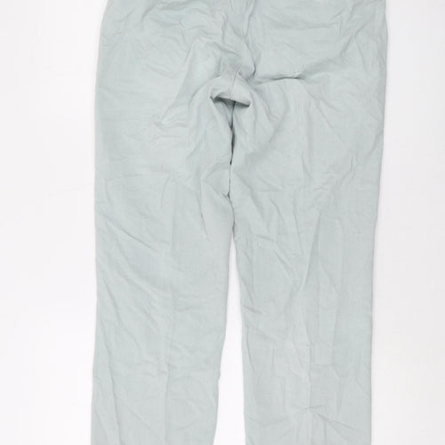 Mayer Mens Blue Cotton Trousers Size 32 in L32 in Regular Button