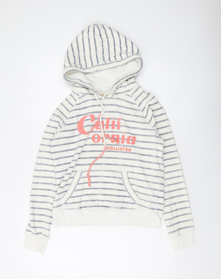 Hollister Womens Ivory Spotted Cotton Pullover Hoodie Size S Pullover