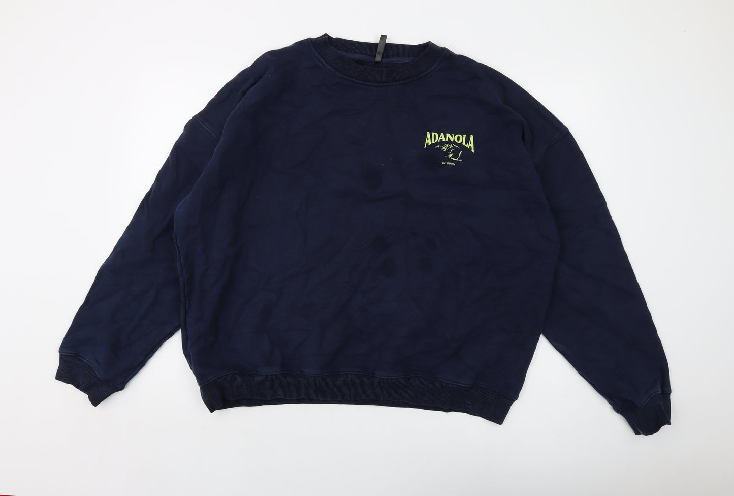 Adanola Mens Blue Cotton Pullover Sweatshirt Size 2XL