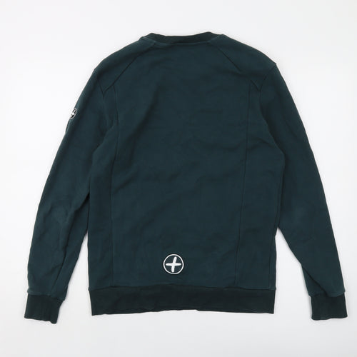 Gym Coffe Mens Green Cotton Pullover Sweatshirt Size S