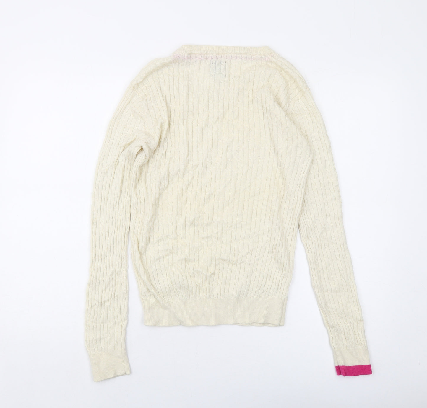 Joules Womens Ivory Crew Neck Viscose Pullover Jumper Size 12